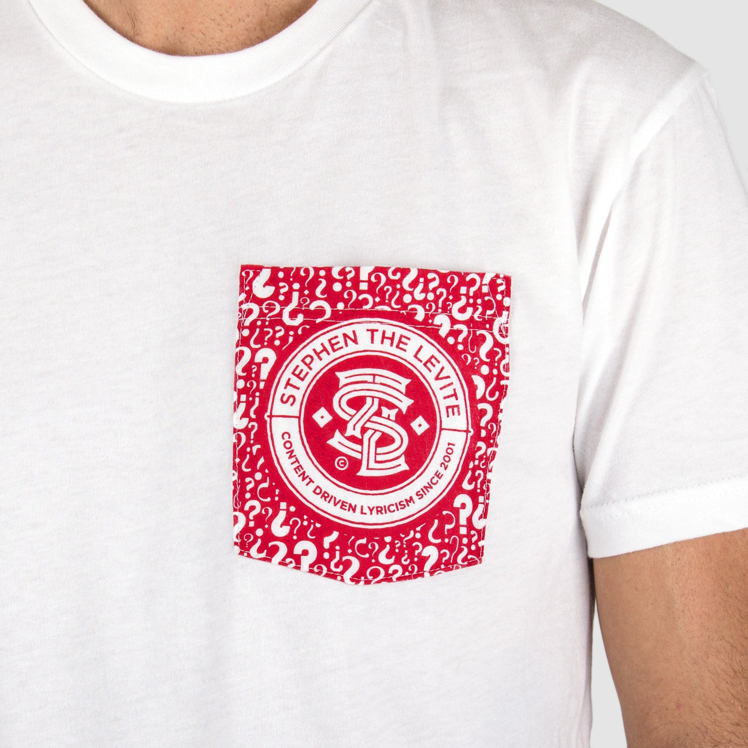 Lamp Mode Recordings Stephen The Levite 'Can I Be Honest?' Custom Pocket T-Shirt - White